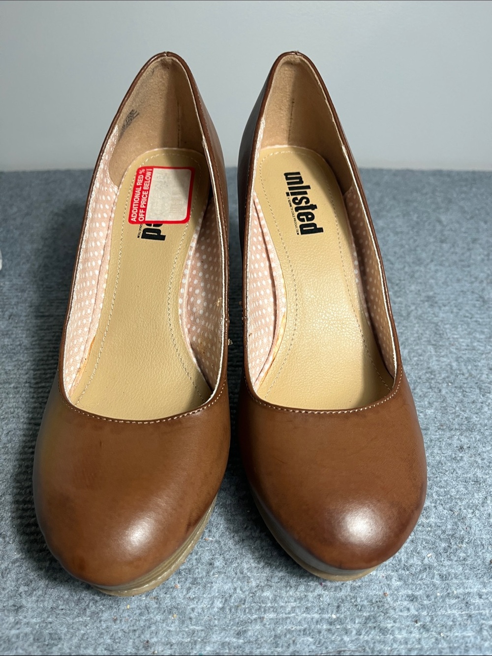Unlisted Women's Brown Round-Toe Platform Pumps
